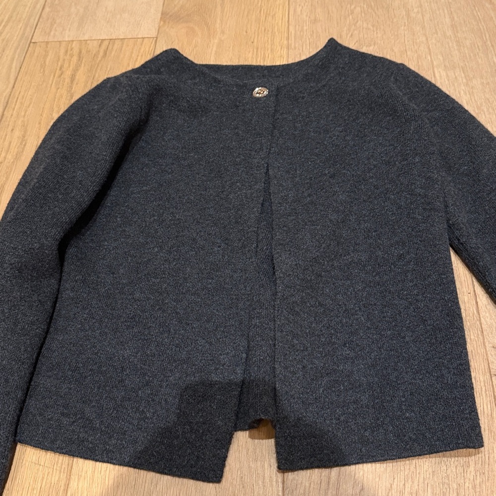 Charcoal Gray Cardigan Zara Small locket closure